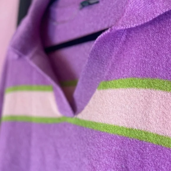 Wild Fable Cropped Orchid Striped V Neck Lightweight Pullover Sweater Women’s Sm - Picture 5 of 5